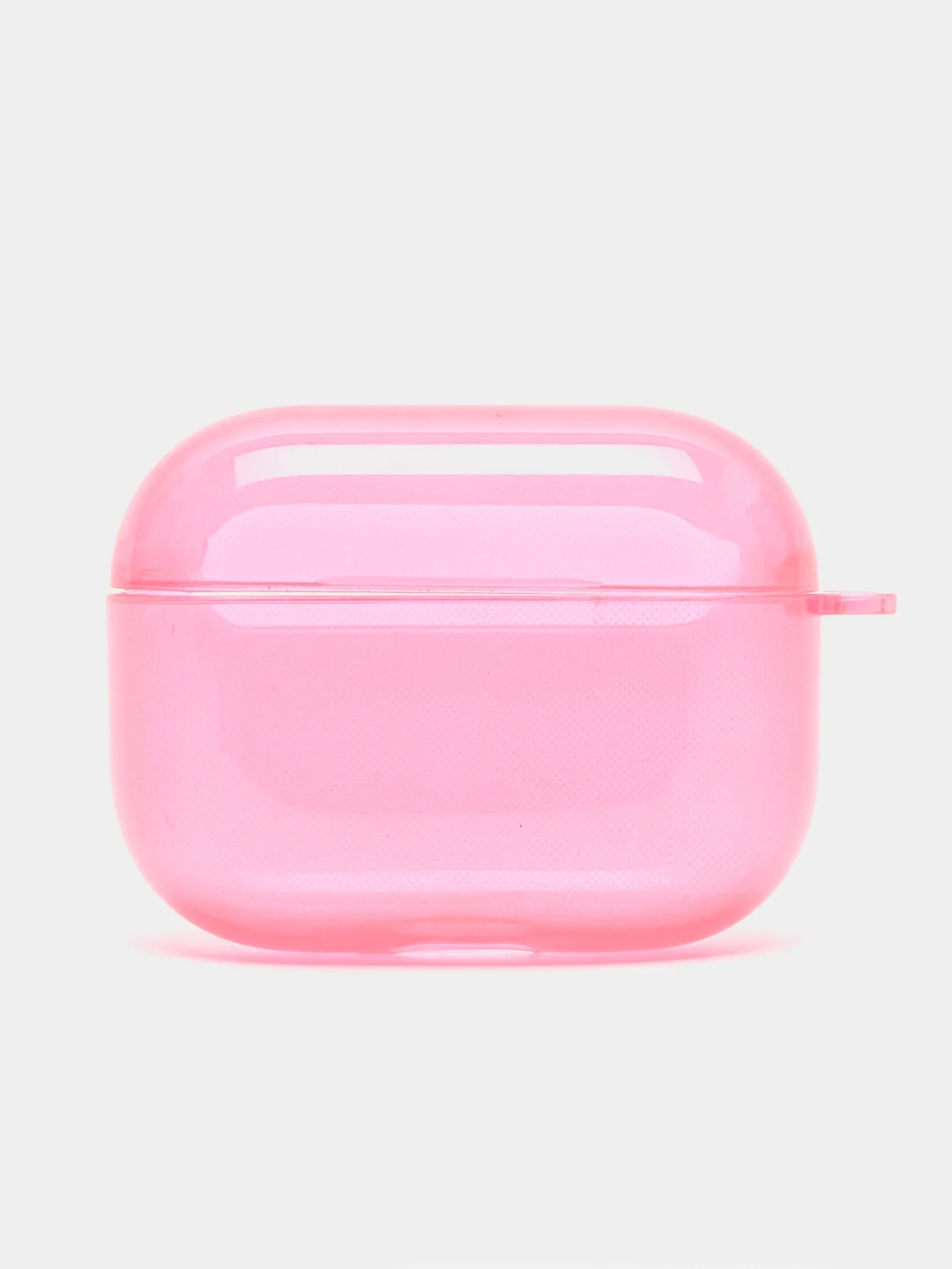Розовый чехол для наушников Apple Airpods 1/2 Pro неоновый силиконовый прозрачный