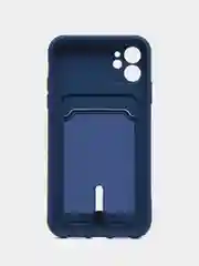 Синий силиконовый чехол для Apple  iPhone 11 (Айфон 11), чехол на айфон 11 с карманом