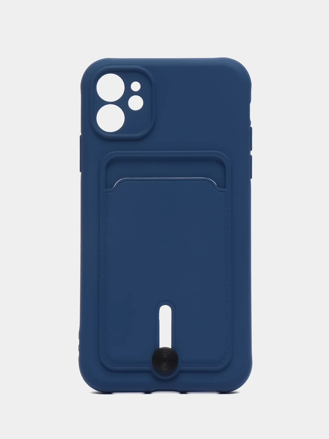 Синий силиконовый чехол для Apple iPhone 11 (Айфон 11), чехол на айфон 11 с карманом