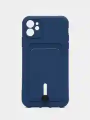 Синий силиконовый чехол для Apple  iPhone 11 (Айфон 11), чехол на айфон 11 с карманом