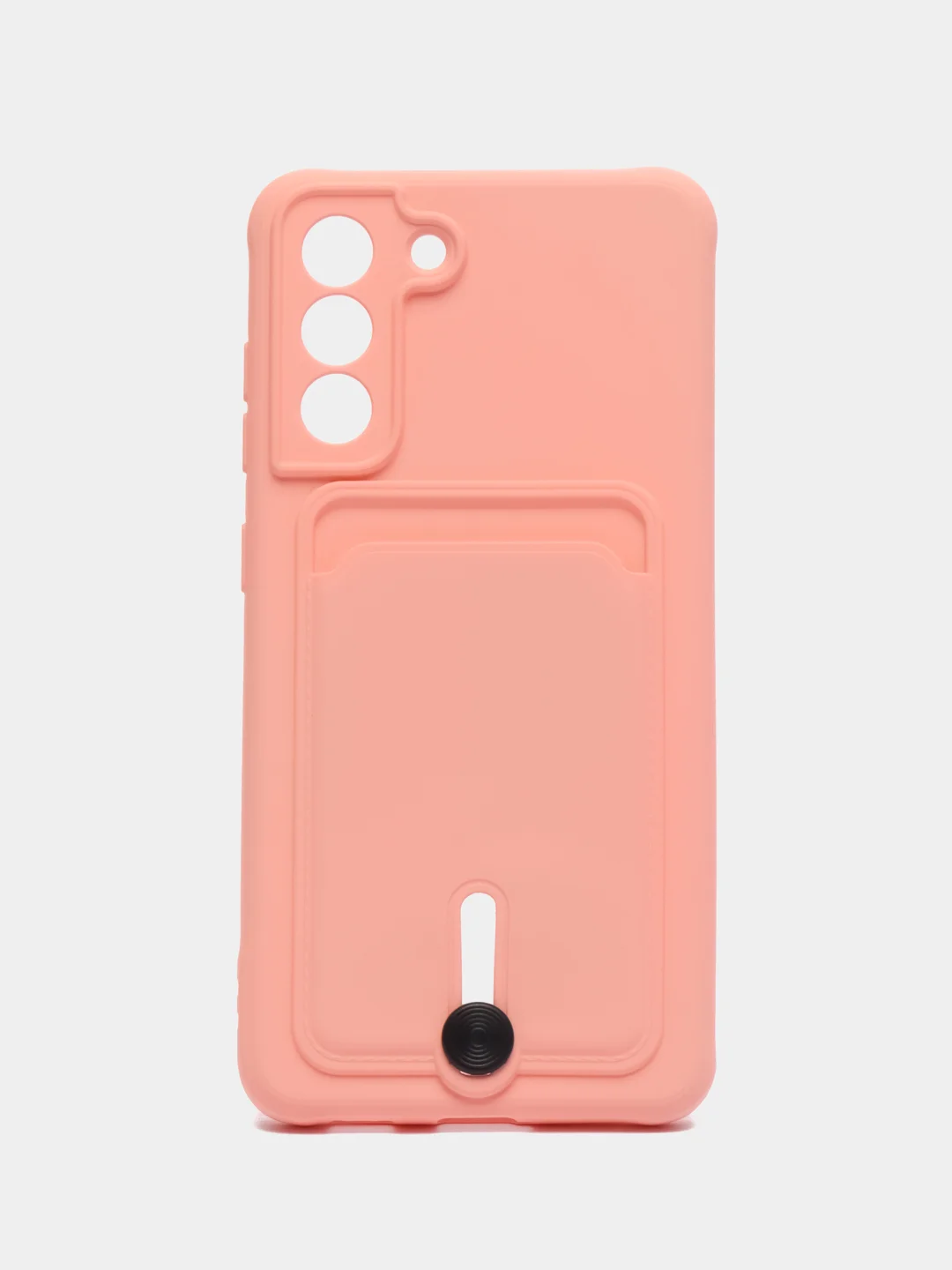Пастельно-коралловый чехол для Samsung Galaxy S21 FE, S21FE (Самсунг С21 ФЕ, С21ФЕ) силиконовый, с карманом