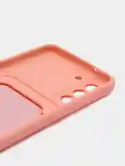 Пастельно-коралловый чехол для Samsung Galaxy S21 FE, S21FE (Самсунг С21 ФЕ, С21ФЕ) силиконовый, с карманом