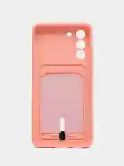 Пастельно-коралловый чехол для Samsung Galaxy S21 FE, S21FE (Самсунг С21 ФЕ, С21ФЕ) силиконовый, с карманом