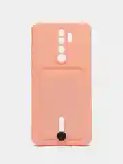 Пудровый чехол для Xiaomi Redmi Note 8 Pro (Редми Нот 8 Про) силиконовый , с карманом