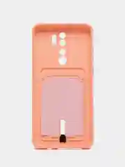 Пудровый чехол для Xiaomi Redmi Note 8 Pro (Редми Нот 8 Про) силиконовый , с карманом