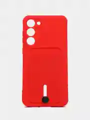 Красный силиконовый чехол для Samsung Galaxy S23 Plus, S23+ (Самсунг Галакси С23 Плюс), с карманом