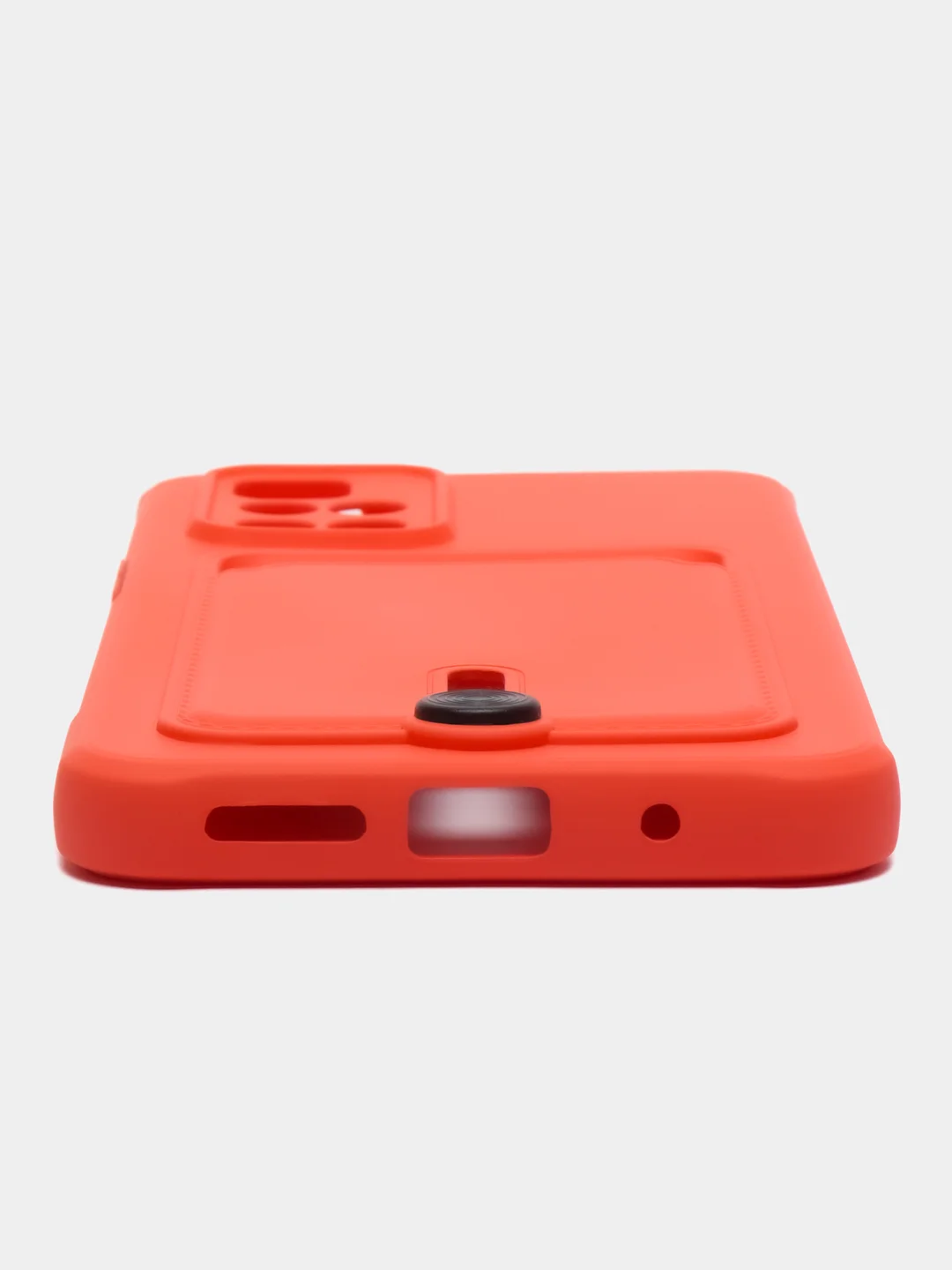 Коралловый силиконовый чехол для Xiaomi Redmi 10 ( Сяоми Редми 10 ) с карманом для карт
