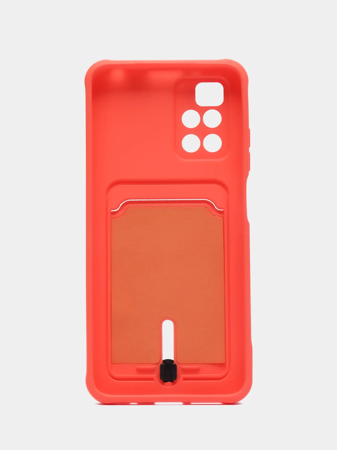 Коралловый силиконовый чехол для Xiaomi Redmi 10 ( Сяоми Редми 10 ) с карманом для карт