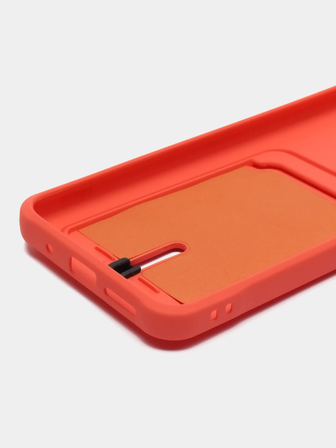 Коралловый силиконовый чехол для Xiaomi Redmi 10 ( Сяоми Редми 10 ) с карманом для карт