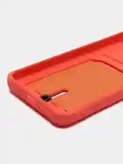 Коралловый силиконовый чехол для Xiaomi Redmi 10 ( Сяоми Редми 10 ) с карманом для карт
