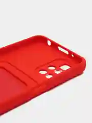 Красный силиконовый чехол для Xiaomi Redmi 10 ( Сяоми Редми 10 ) с карманом для карт