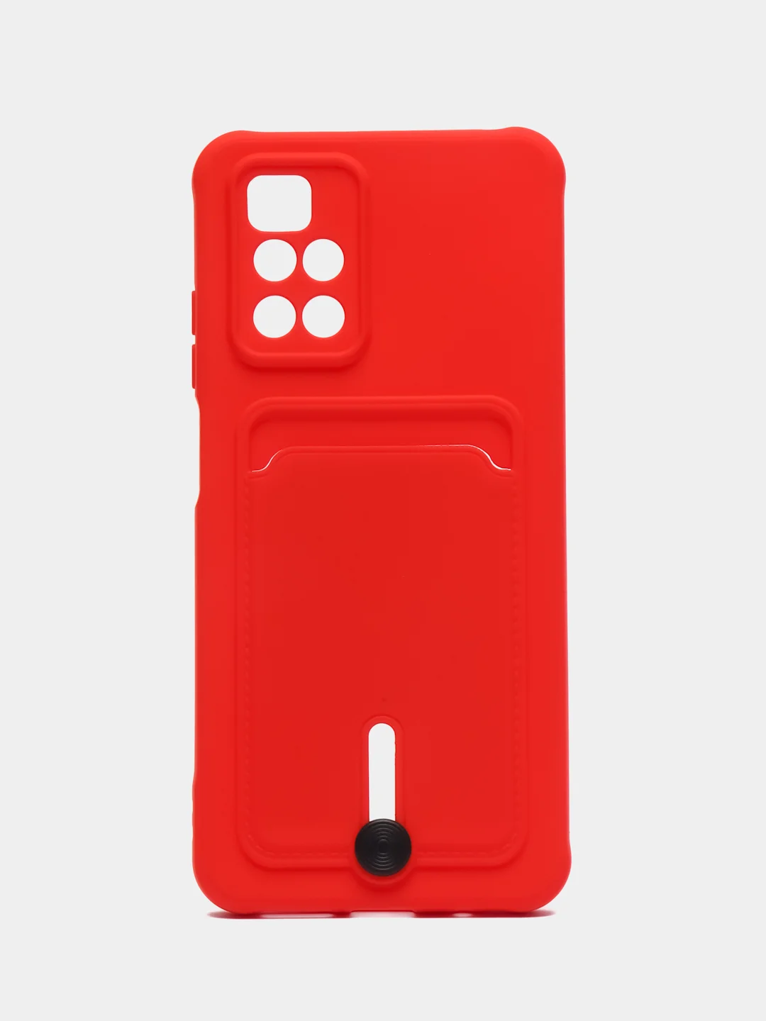 Красный силиконовый чехол для Xiaomi Redmi 10 ( Сяоми Редми 10 ) с карманом для карт