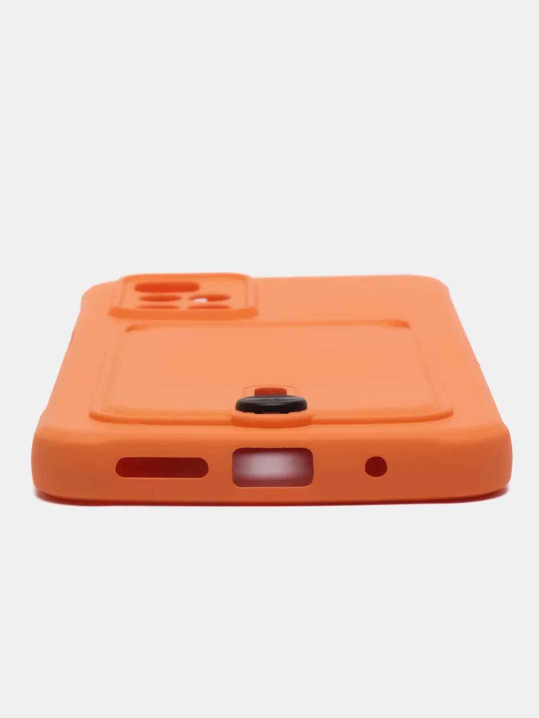 Оранжевый силиконовый чехол для Xiaomi Redmi 10 ( Сяоми Редми 10 ) с карманом для карт