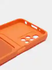 Оранжевый силиконовый чехол для Xiaomi Redmi 10 ( Сяоми Редми 10 ) с карманом для карт