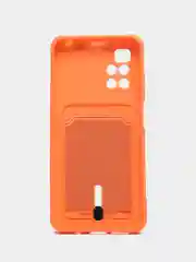Оранжевый силиконовый чехол для Xiaomi Redmi 10 ( Сяоми Редми 10 ) с карманом для карт