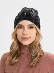 Черный шапка женская ФЛОКС без подклада