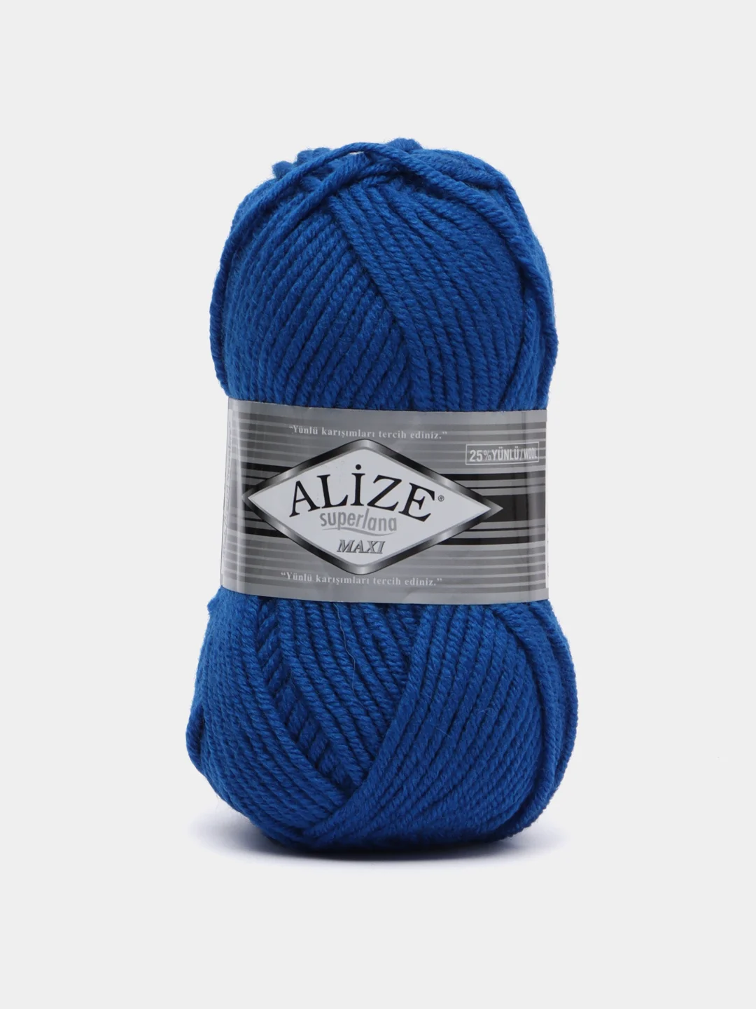 Синий пряжа Alize Superlana Maxi, 100 г, 75% акрил, 25% шерсть