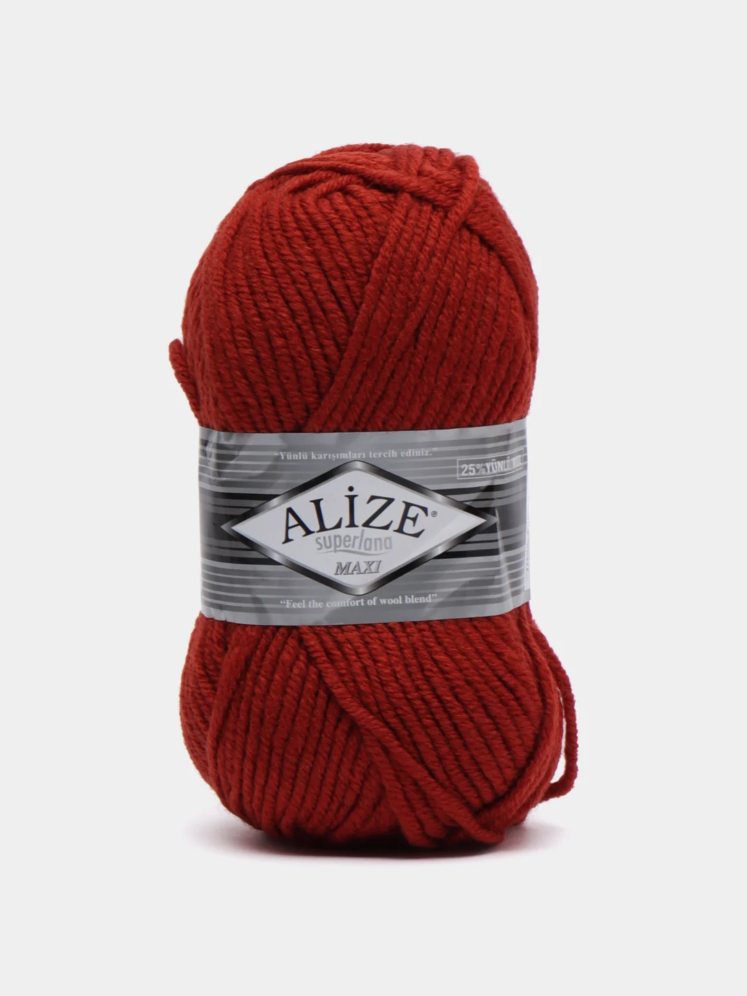 Терракотовый пряжа Alize Superlana Maxi, 100 г, 75% акрил, 25% шерсть