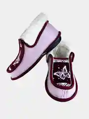 Розовый чуни-тапочки женские утепленные вязаные "Бабуши" от Soft Slippers