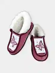 Бордовый чуни-тапочки женские утепленные вязаные "Бабуши" от Soft Slippers