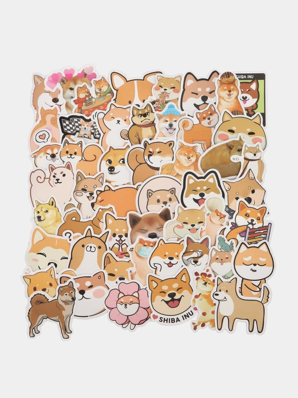 Стикеры Shiba inu (Сиба-Ину), 50 штук