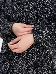 Черный женское платье, в горошек