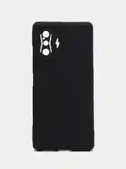 Черный чехол BROSCORP для Xiaomi Poco F4 GT, матовый, силиконовый, тонкий, бортик вокруг камер