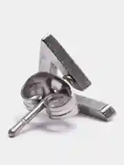 Серебряный серьги-гвоздики из хирургической стали "Минимал", серебряные