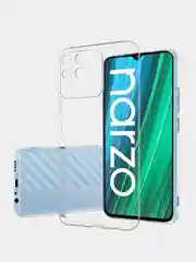 Чехол Realme Narzo 50A (Реалми Нарзо 50А), прозрачный, силиконовый, с защитой камеры