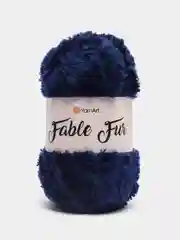 Синий пряжа YarnArt Fable Fur, микро полиэстер, 100 г, 100 м