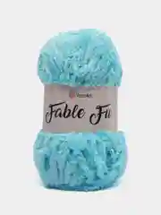 Голубой пряжа YarnArt Fable Fur, микро полиэстер, 100 г, 100 м
