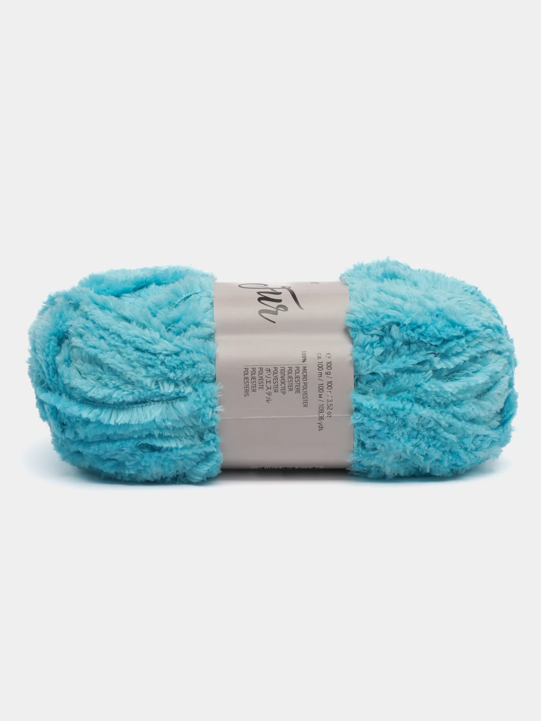 Голубой пряжа YarnArt Fable Fur, микро полиэстер, 100 г, 100 м