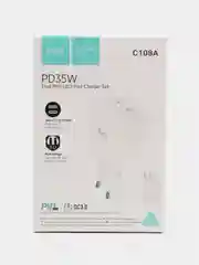 Белый сетевое зарядное устройство C108A PD35W, для зарядки Samsung, Apple, Honor, Huawei