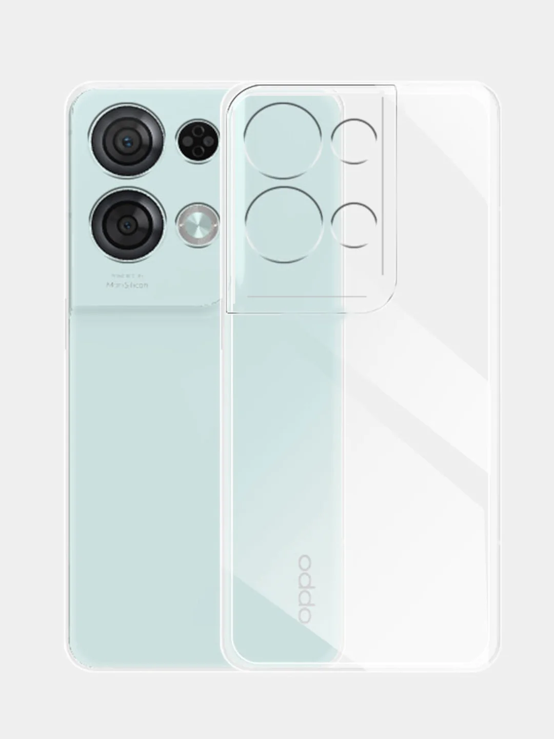 Чехол Oppo Reno 8 Pro 5G (Оппо Рено 8 Pro 5Г), прозрачный, силиконовый, с защитой камеры