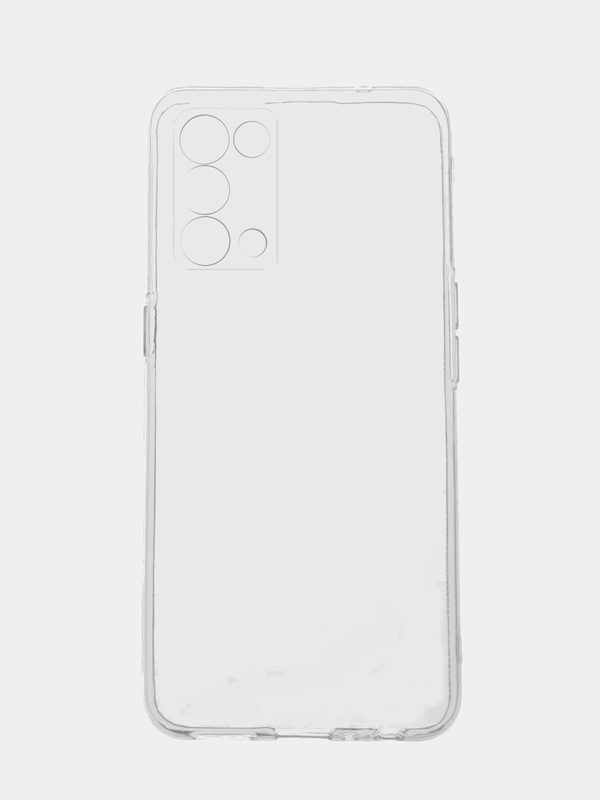 Чехол Oppo Reno 5 / Find X3 Lite, прозрачный, силиконовый, с защитой камеры