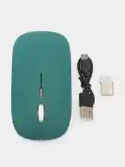 Тёмно-зелёный мышь беспроводная / Мышка компьютерная с RGB подсветкой