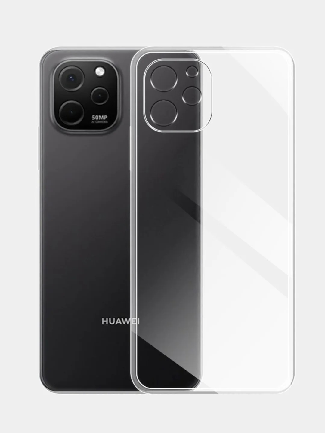 Чехол силиконовый на Huawei Nova Y61 (Хуавей Нова У61), прозрачный, с защитой камеры