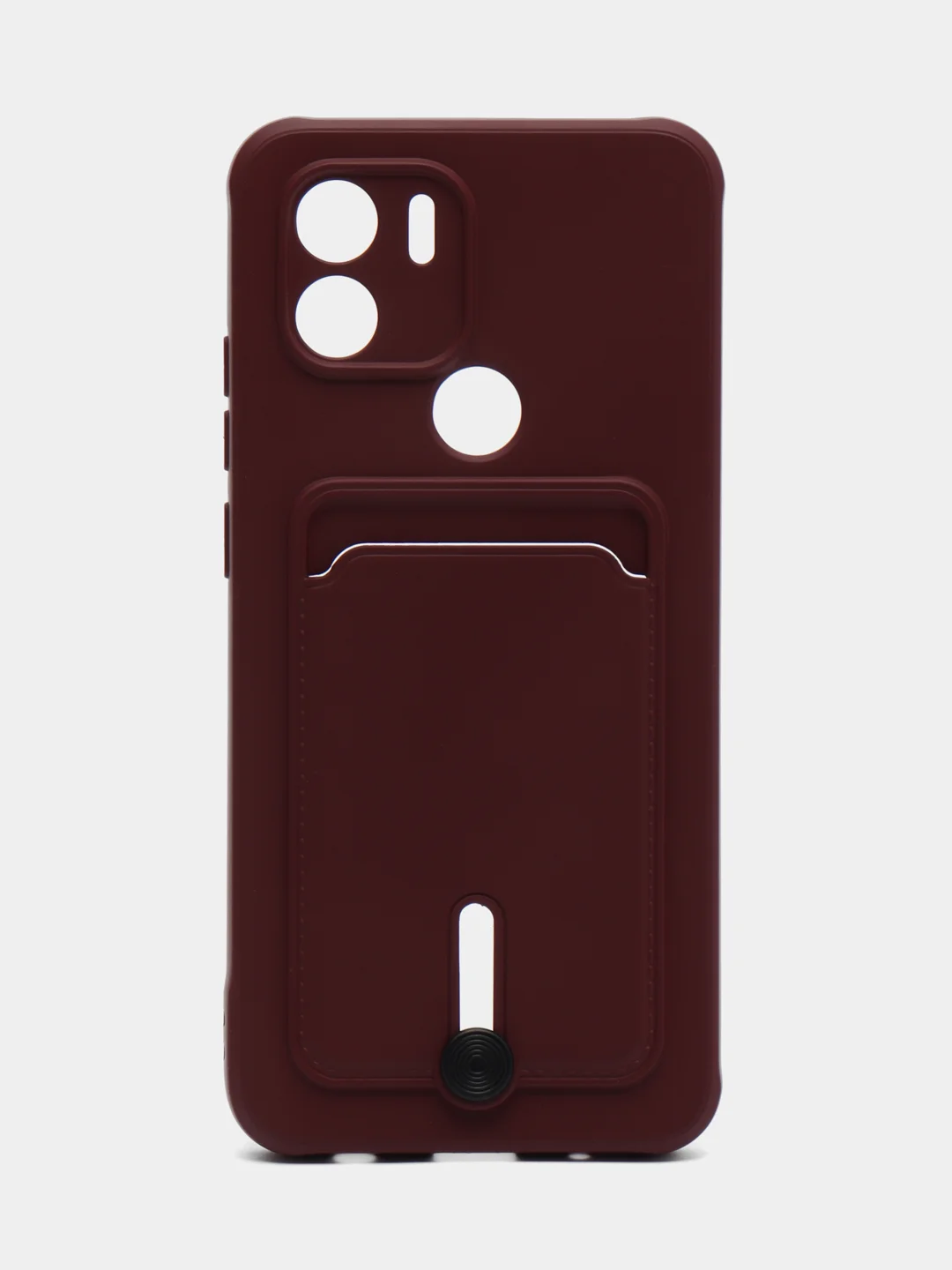 Тёмно-бордовый чехол Xiaomi Redmi A1 Plus, A2 Plus A1+ A2+ (Редми А1 Плюс А2 Плюс) силиконовый с карманом
