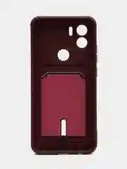 Тёмно-бордовый чехол Xiaomi Redmi A1 Plus, A2 Plus A1+ A2+ (Редми А1 Плюс А2 Плюс) силиконовый с карманом