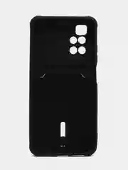 Черный силиконовый чехол для Xiaomi Redmi 10 ( Сяоми Редми 10 ) с карманом для карт