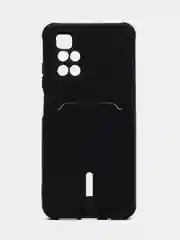 Черный силиконовый чехол для Xiaomi Redmi 10 ( Сяоми Редми 10 ) с карманом для карт