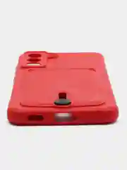 Вишнёвый чехол для Samsung Galaxy S21 FE, S21FE (Самсунг С21 ФЕ, С21ФЕ) силиконовый, с карманом