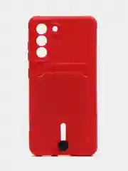 Вишнёвый чехол для Samsung Galaxy S21 FE, S21FE (Самсунг С21 ФЕ, С21ФЕ) силиконовый, с карманом