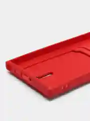 Вишнёвый чехол для Samsung Galaxy S23 Ultra (Самсунг Галакси С23 Ультра), силиконовый, с карманом