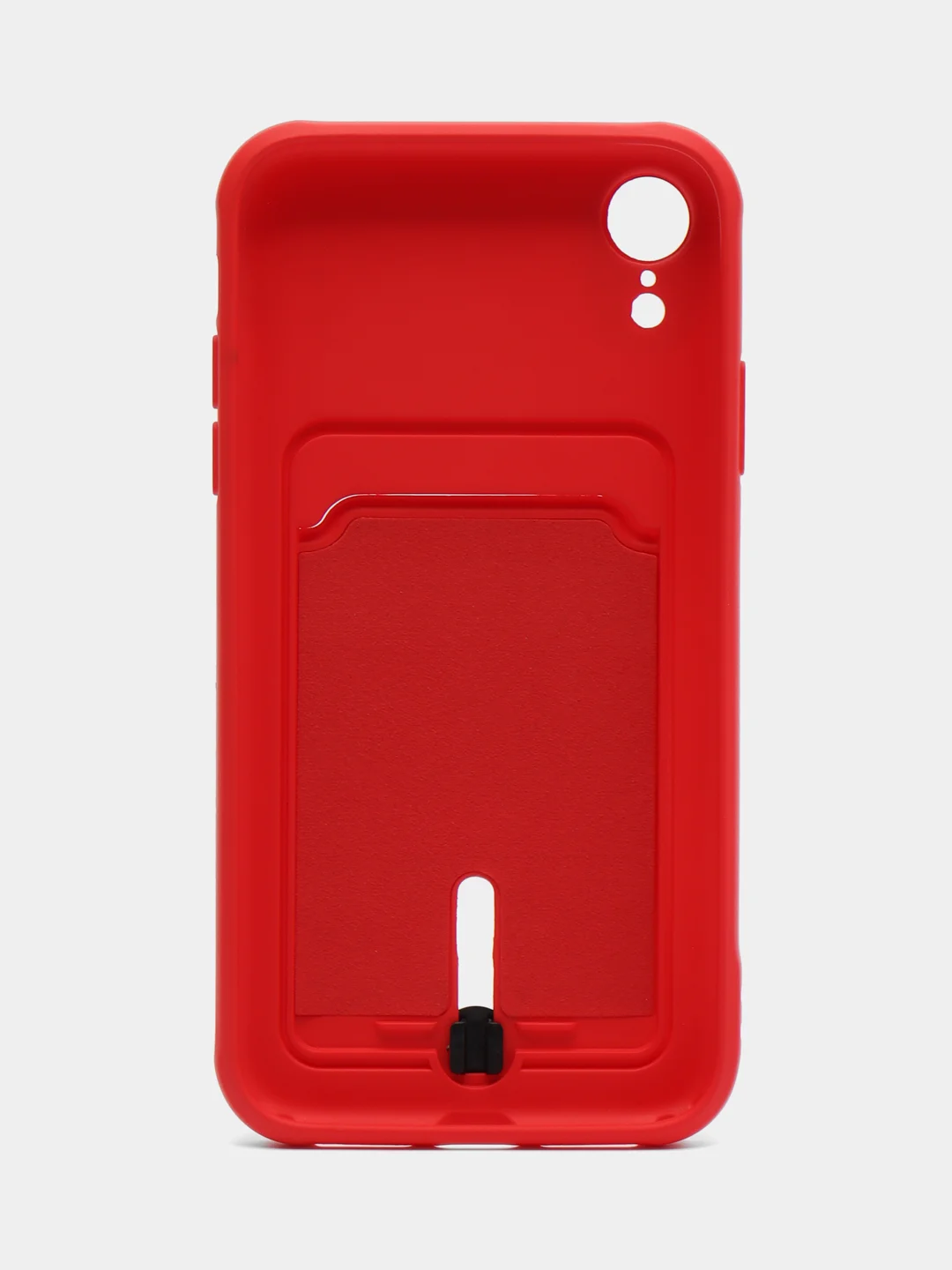 Вишнёвый силиконовый чехол для iPhone XR (Айфон ХР) с карманом для карт, чехол на айфон