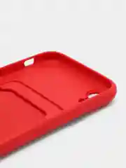 Вишнёвый силиконовый чехол для iPhone XR (Айфон ХР) с карманом для карт, чехол на айфон