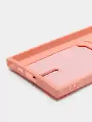 Пастельно-коралловый чехол для Samsung Galaxy S23 Ultra (Самсунг Галакси С23 Ультра), силиконовый, с карманом