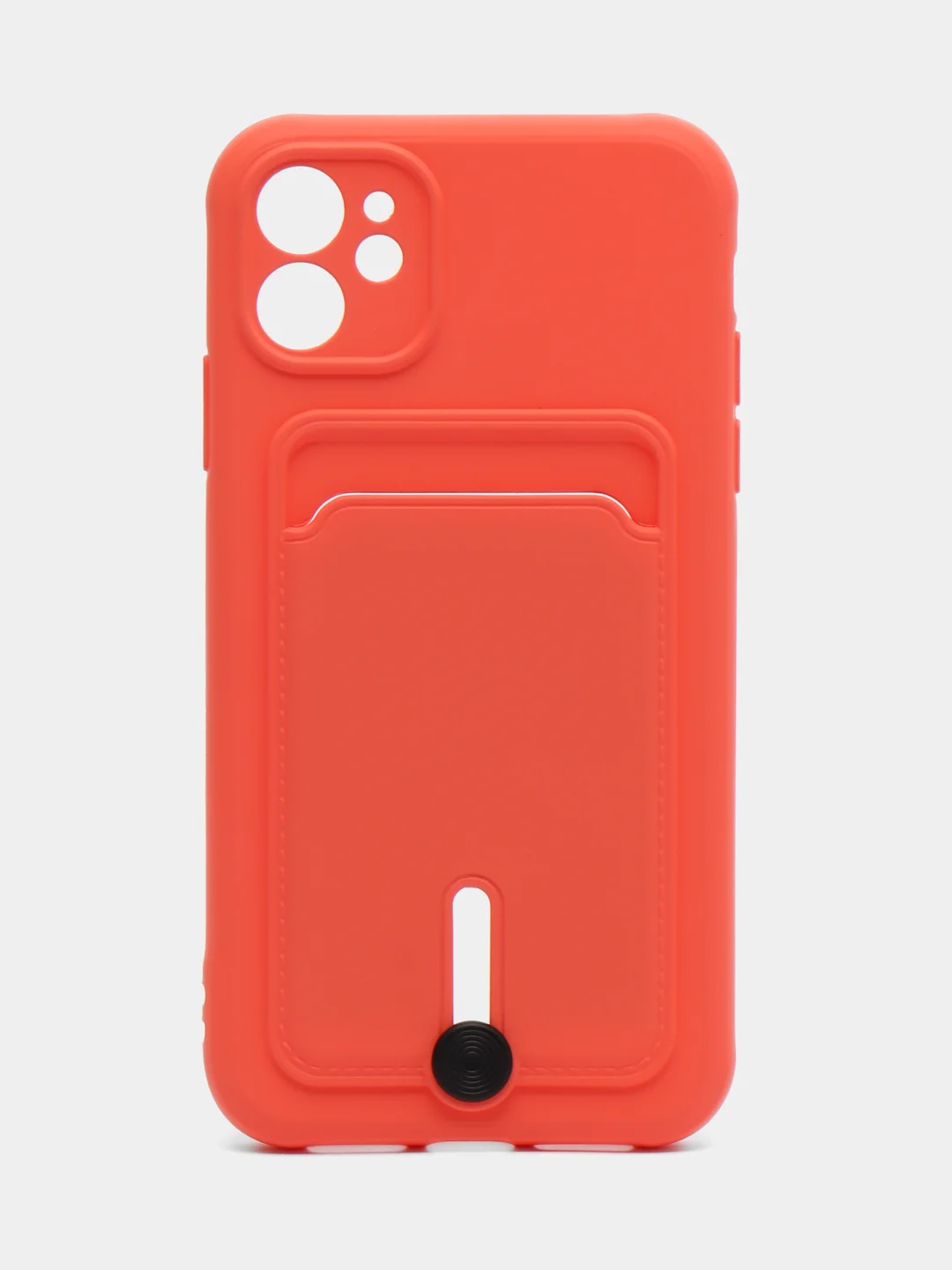 Коралловый силиконовый чехол для Apple iPhone 11 (Айфон 11), чехол на айфон 11 с карманом