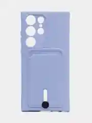 Аметистовый чехол для Samsung Galaxy S23 Ultra (Самсунг Галакси С23 Ультра), силиконовый, с карманом