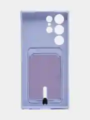 Лавандовый чехол для Samsung Galaxy S23 Ultra (Самсунг Галакси С23 Ультра), силиконовый, с карманом